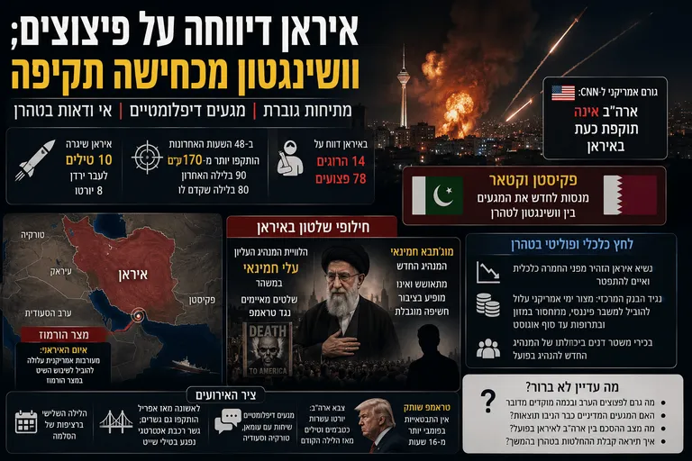 תמונה עבור הכתבה: איראן דיווחה על פיצוצים; וושינגטון מכחישה תקיפה