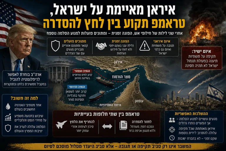 תמונה עבור הכתבה: איראן מאיימת על ישראל, טראמפ תקוע בין לחץ להסדרה