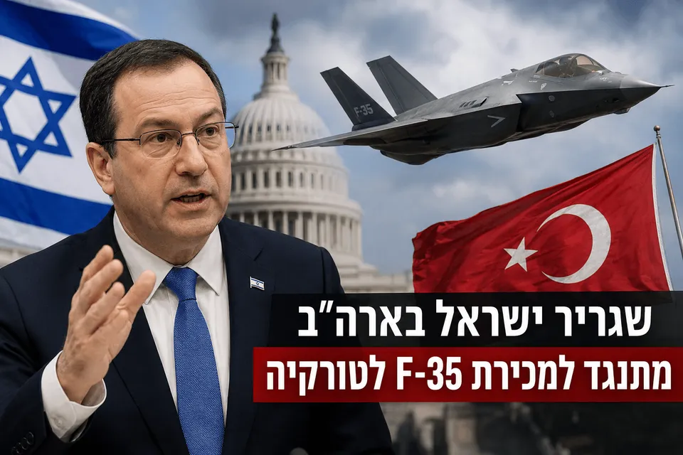 שגריר ישראל בארה"ב מתנגד למכירת F-35 לטורקיה