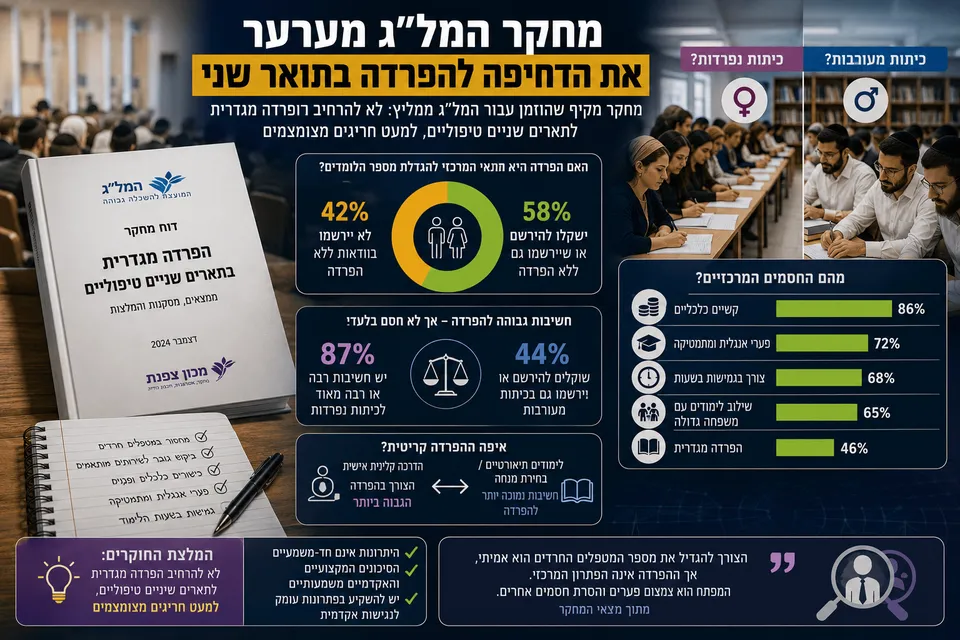 מחקר המל"ג מערער את הדחיפה להפרדה בתואר שני