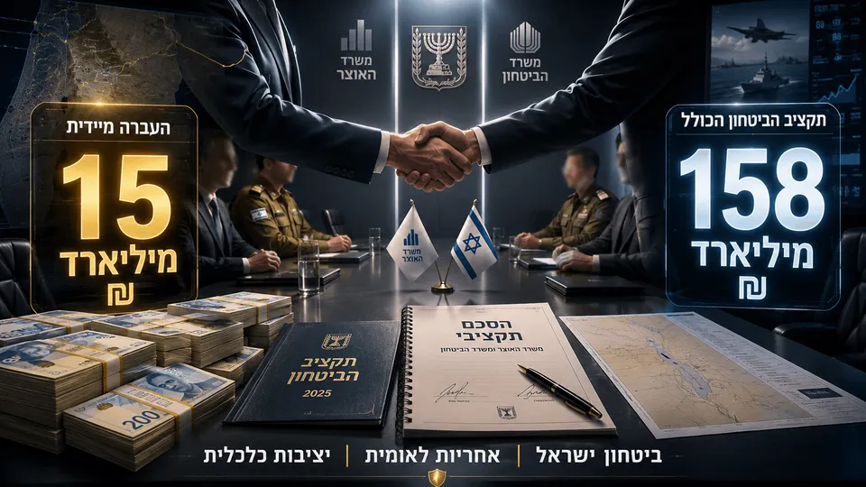 האוצר והביטחון סיכמו: 15 מיליארד שקל יועברו מיידית
