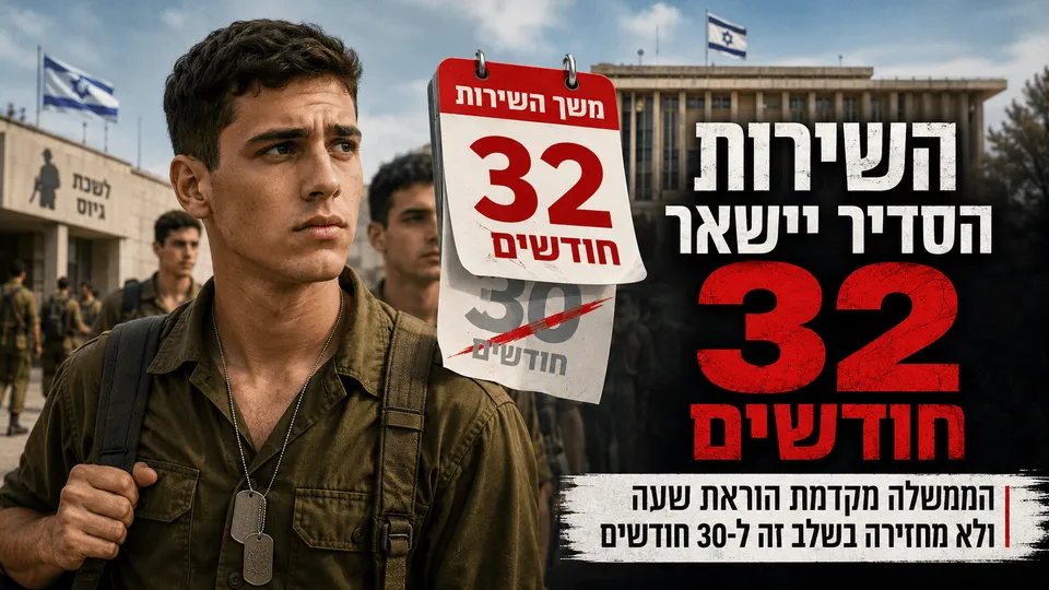 השירות הסדיר יישאר 32 חודשים בינתיים