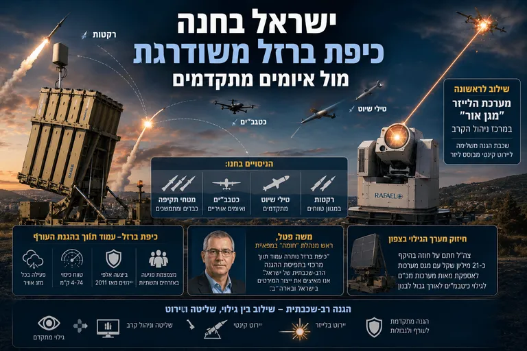 תמונה עבור הכתבה: ישראל בחנה כיפת ברזל משודרגת מול איומים מתקדמים
