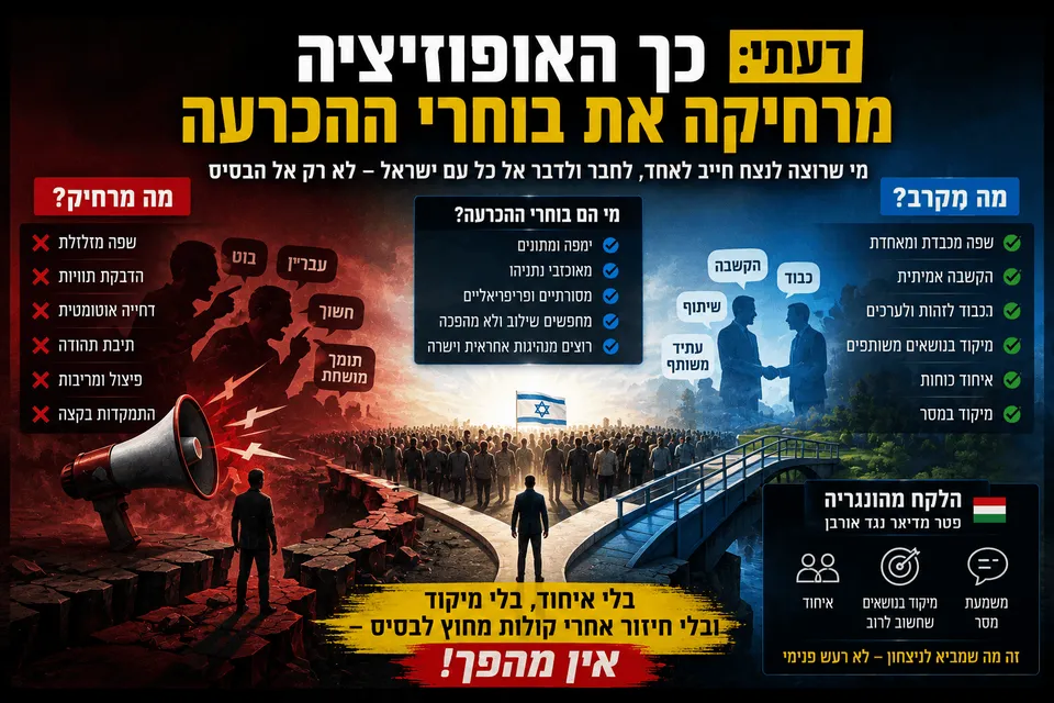 דעתי: כך האופוזיציה מרחיקה את בוחרי ההכרעה