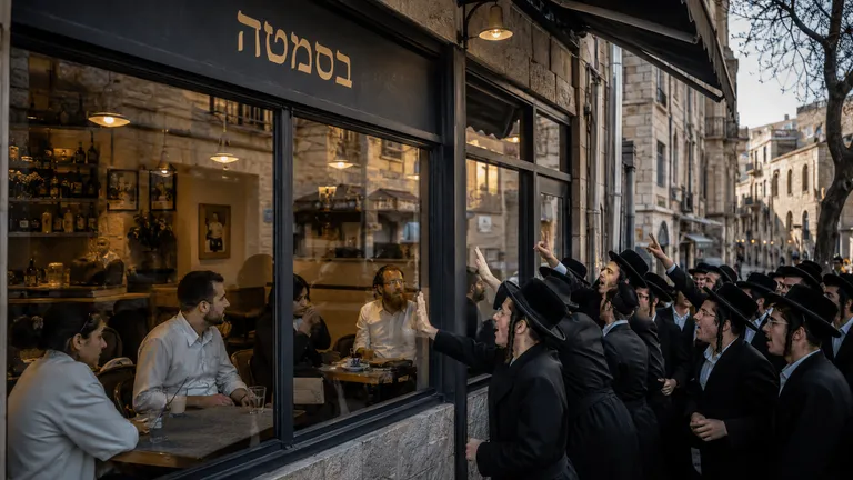 תמונה עבור הכתבה: מהומה בקפה בירושלים בעקבות פתיחתו בשבת