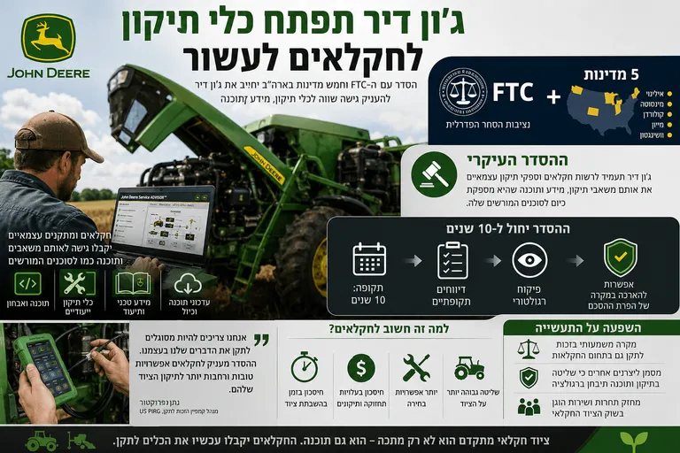 תמונה עבור הכתבה: ג'ון דיר תפתח כלי תיקון לחקלאים לעשור