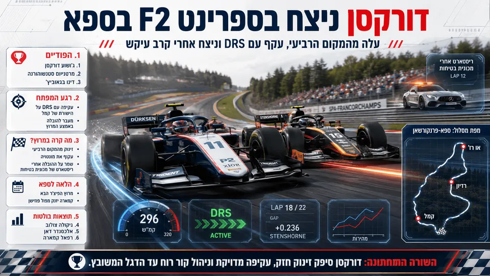 דורקסן ניצח בספרינט F2 בספא אחרי קרב עיקש