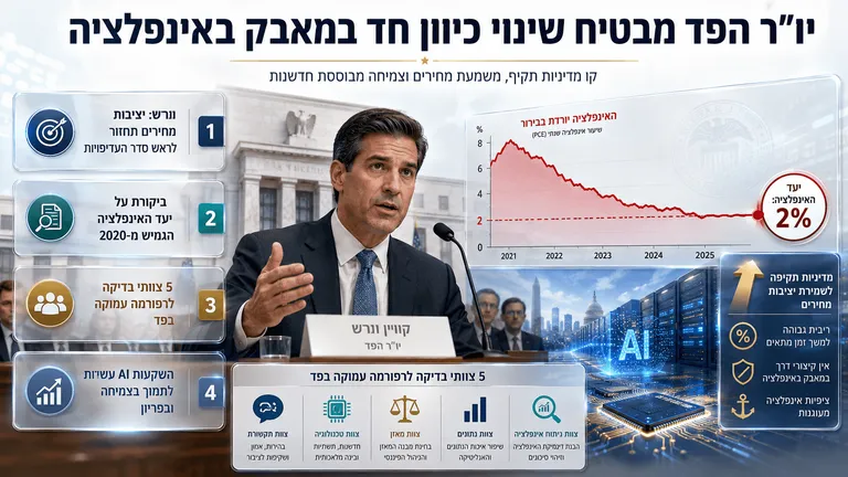 תמונה עבור הכתבה: יו"ר הפד מבטיח שינוי כיוון חד במאבק באינפלציה
