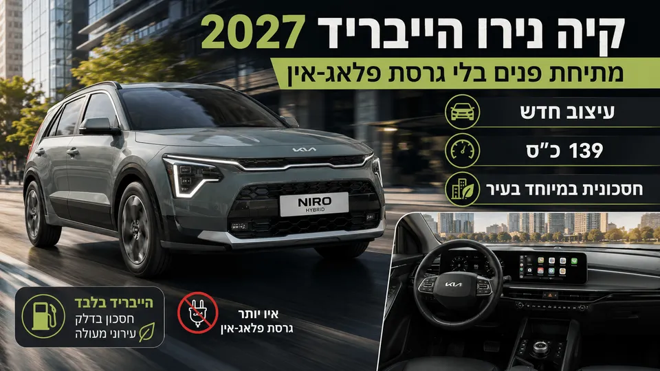 קיה נירו הייבריד 2027: מתיחת פנים בלי גרסת פלאג־אין