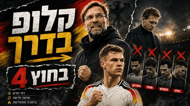 תמונה עבור הכתבה: גרמניה חותכת עמוק: קלופ בדרך, ארבעה בחוץ