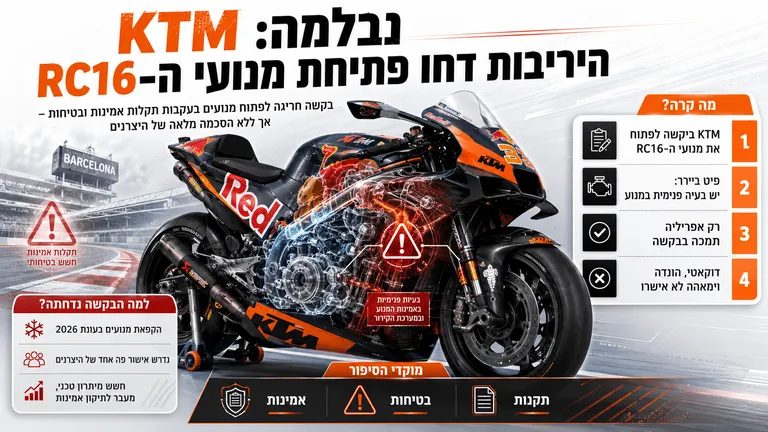 KTM נבלמה: היריבות דחו פתיחת מנועי ה-RC16