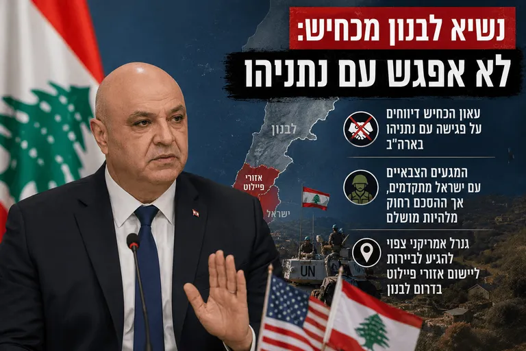 תמונה עבור הכתבה: נשיא לבנון מכחיש: לא אפגש עם נתניהו