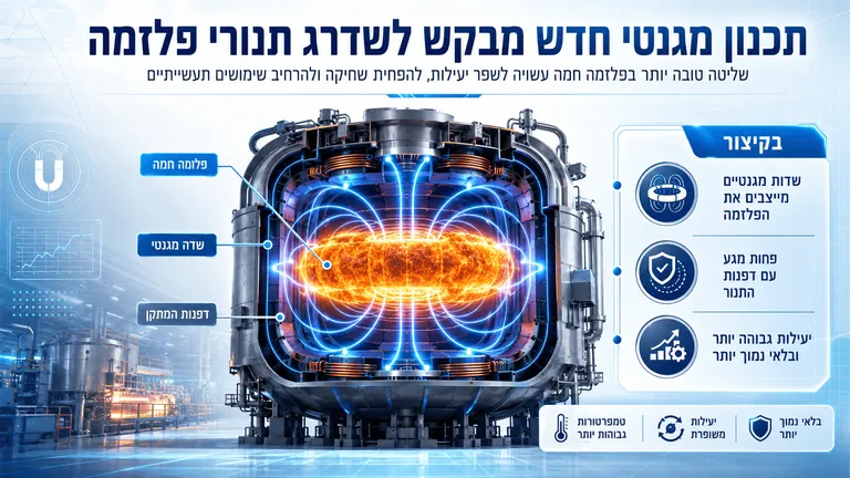 תמונה עבור הכתבה: תכנון מגנטי חדש מבקש לשדרג תנורי פלזמה