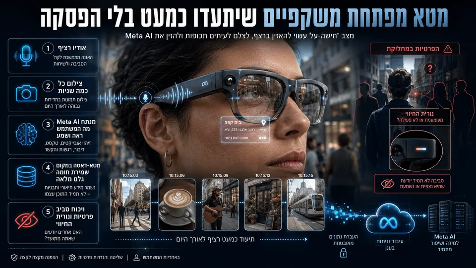 מטא מפתחת משקפיים שיתעדו כמעט בלי הפסקה