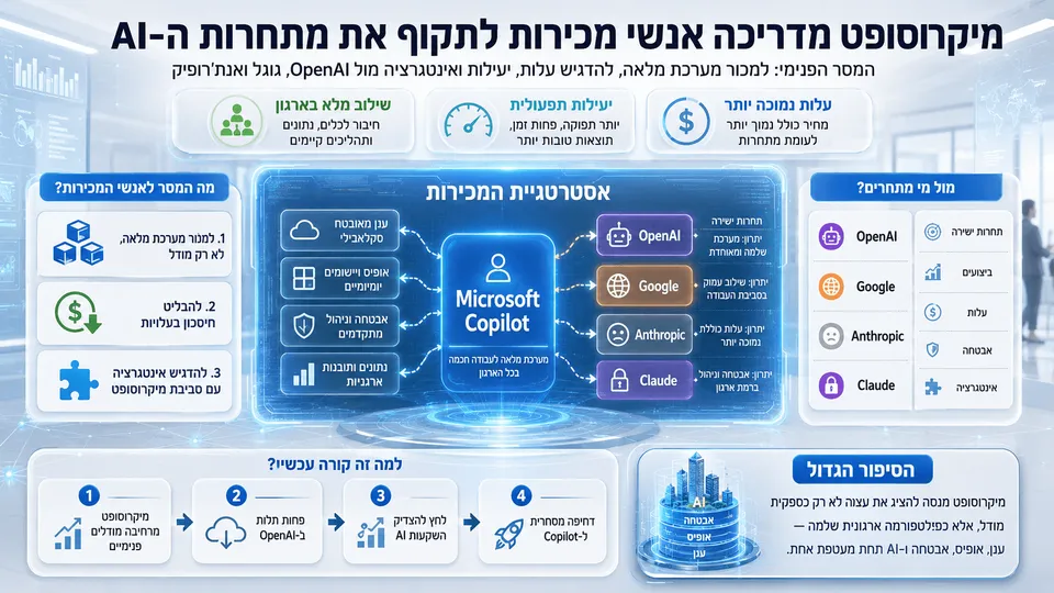 מיקרוסופט מדריכה אנשי מכירות לתקוף את מתחרות ה-AI