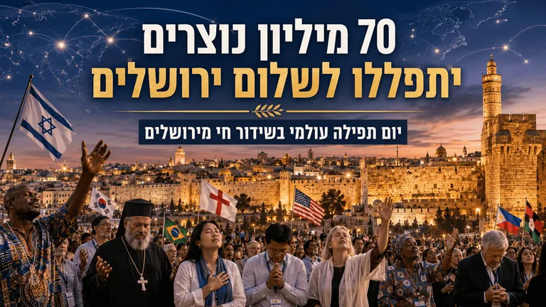 תמונה עבור הכתבה: 70 מיליון נוצרים יתפללו לשלום ירושלים