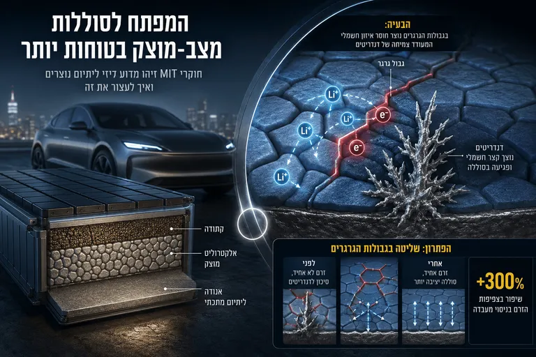 תמונה עבור הכתבה: חוקרי MIT זיהו פתרון למכשול מרכזי בסוללות מוצקות