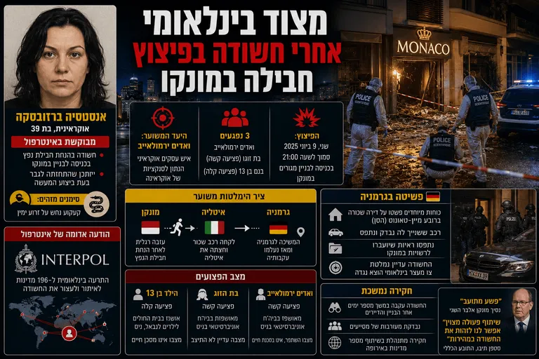 תמונה עבור הכתבה: מצוד בינלאומי אחרי חשודה בפיצוץ חבילה במונקו