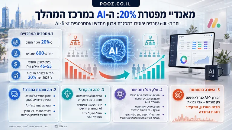 מאנדיי מפטרת 20%: ה-AI במרכז המהלך