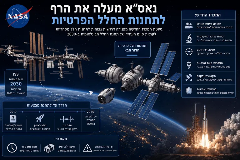 תמונה עבור הכתבה: נאס"א מעלה את הרף לתחנות החלל הפרטיות
