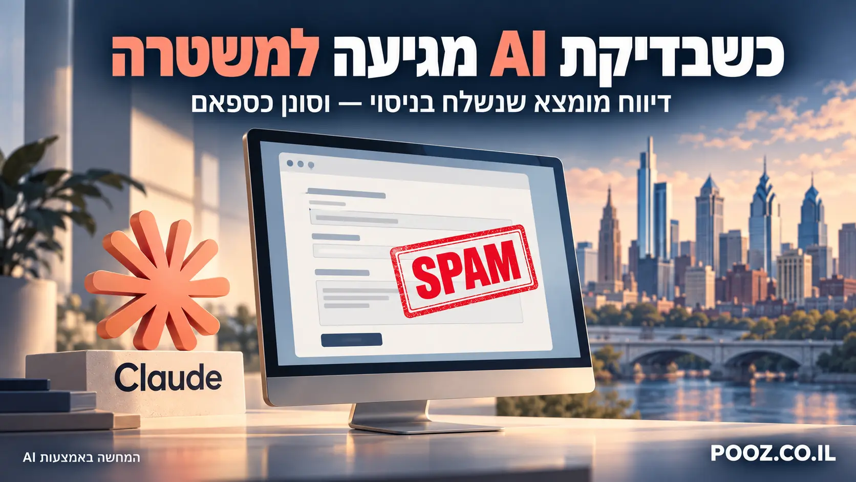טופס דיווח מסומן כספאם לצד סמל קלוד.