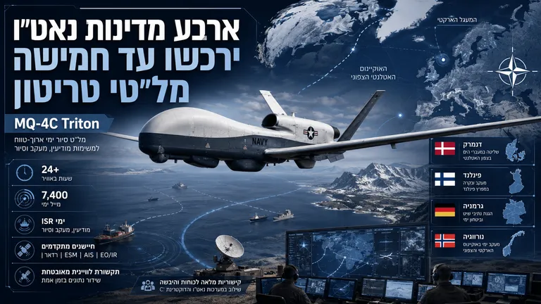 תמונה עבור הכתבה: ארבע מדינות נאט"ו ירכשו עד חמישה מל"טי טריטון