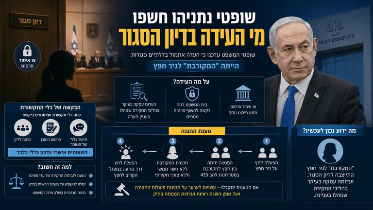 שופטי נתניהו חשפו מי העידה בדיון הסגור
