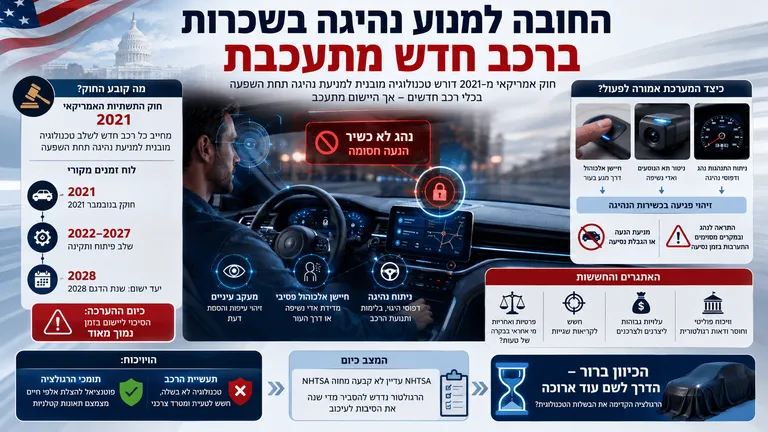 תמונה עבור הכתבה: החובה למנוע נהיגה בשכרות ברכב חדש מתעכבת