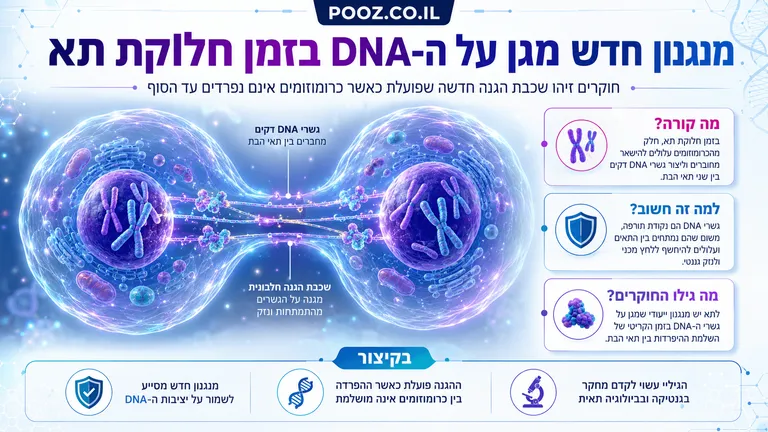 מנגנון חדש מגן על ה-DNA בזמן חלוקת תא