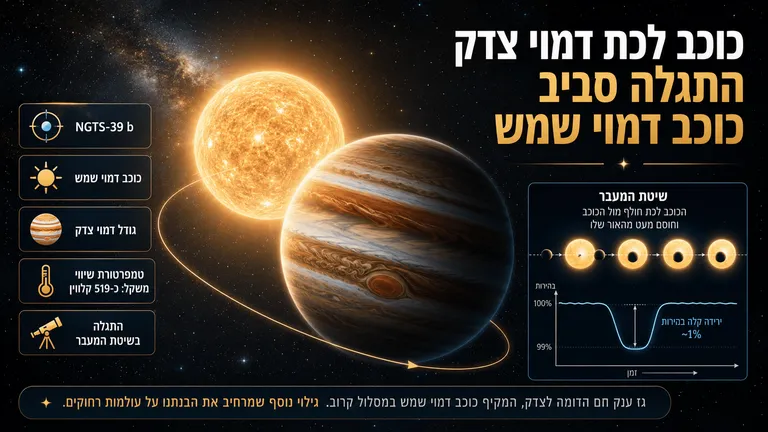 תמונה עבור הכתבה: כוכב לכת דמוי צדק התגלה סביב כוכב דמוי שמש