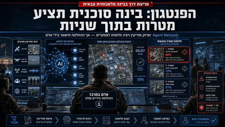 תמונה עבור הכתבה: הפנטגון: בינה סוכנית תציע מטרות בתוך שניות