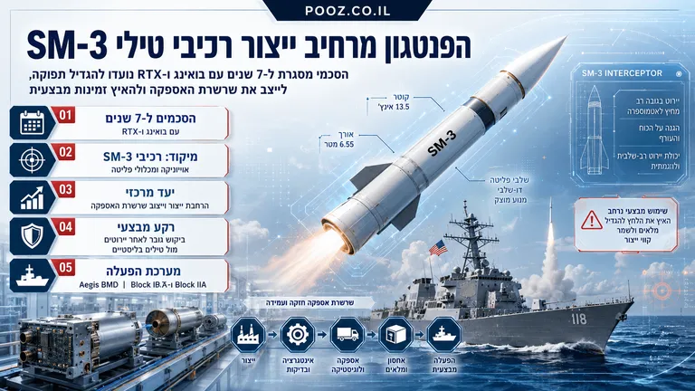 הפנטגון מרחיב ייצור רכיבי טילי SM-3