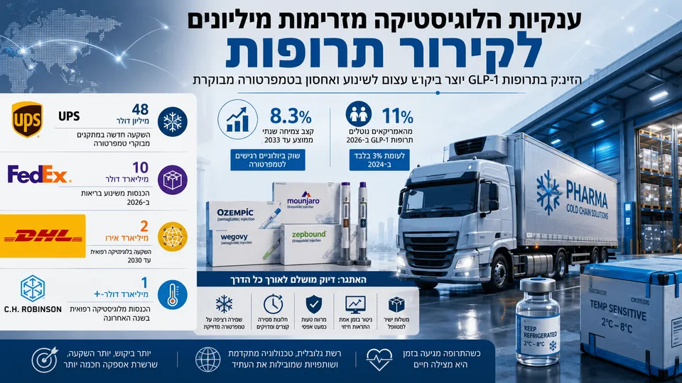 ענקיות הלוגיסטיקה מזרימות מיליונים לקירור תרופות
