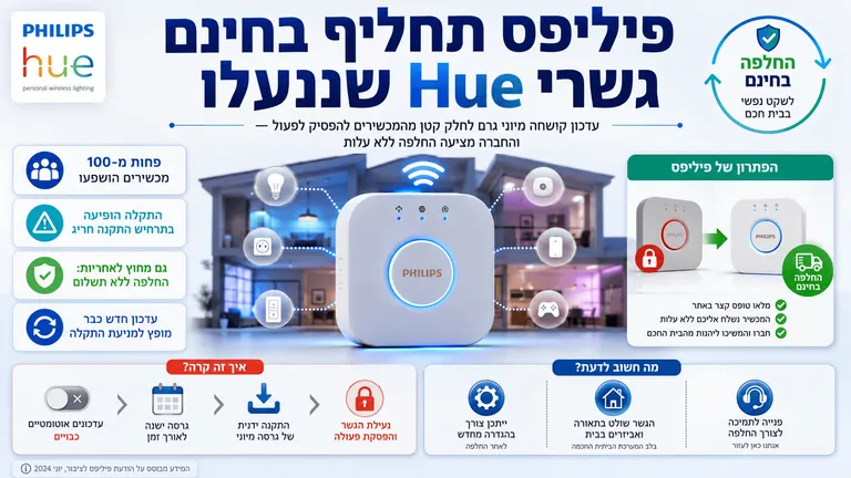 תמונה עבור הכתבה: פיליפס תחליף בחינם גשרי Hue שננעלו