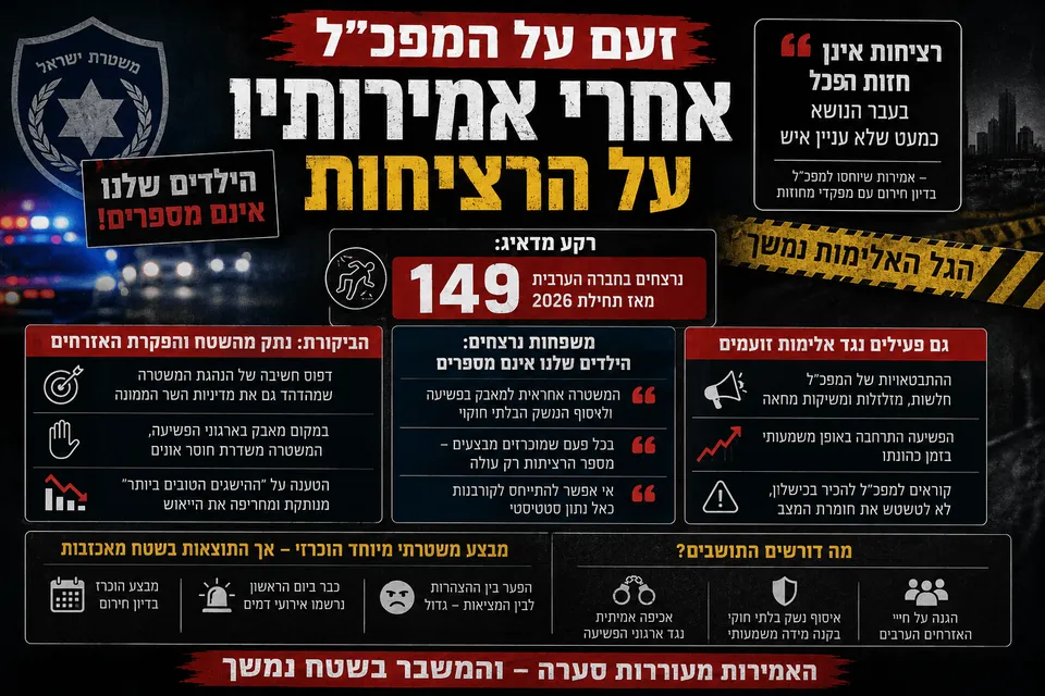 זעם על המפכ"ל אחרי אמירותיו על הרציחות