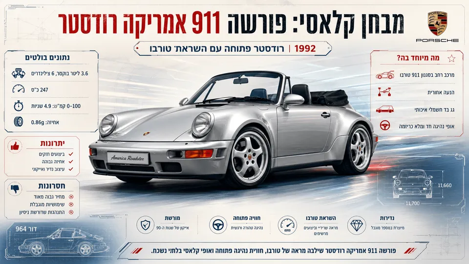 מבחן קלאסי: פורשה 911 אמריקה רודסטר