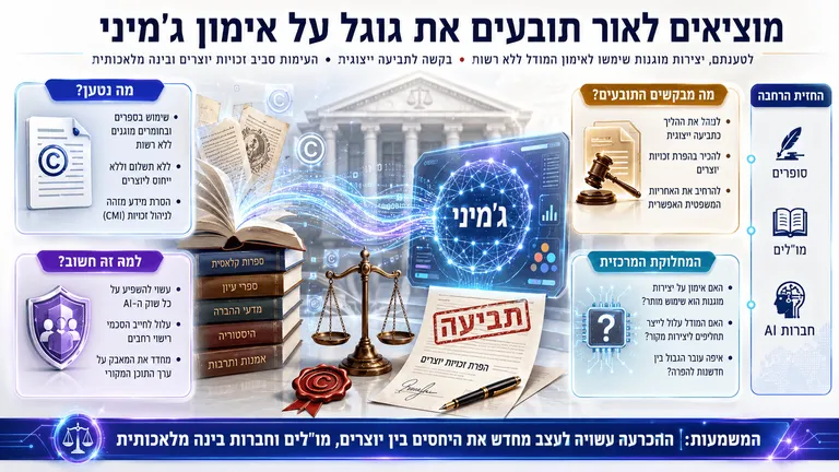 תמונה עבור הכתבה: מוציאים לאור תובעים את גוגל על אימון ג'מיני
