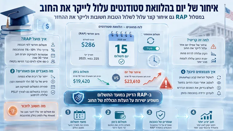 תמונה עבור הכתבה: איחור של יום בהלוואת סטודנטים עלול לייקר את החוב