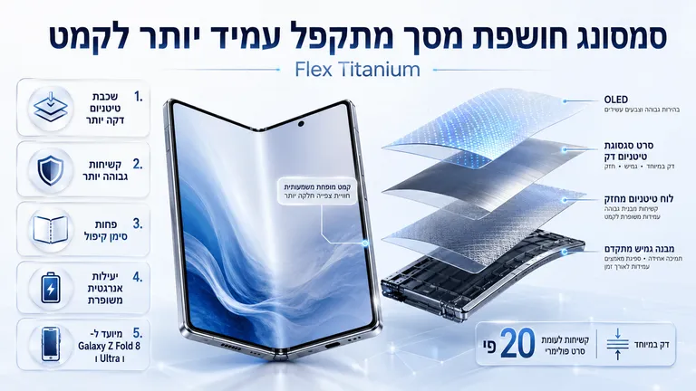 תמונה עבור הכתבה: סמסונג חושפת מסך מתקפל עמיד יותר לקמט