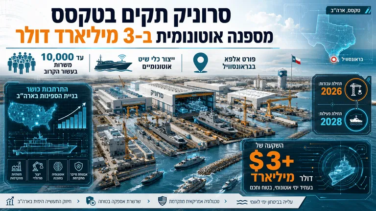 סרוניק תקים בטקסס מספנה אוטונומית ב-3 מיליארד דולר