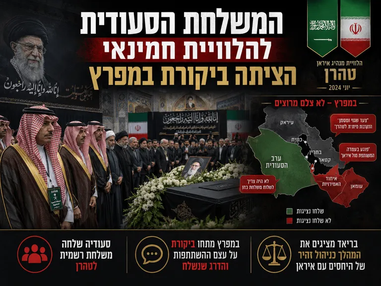 תמונה עבור הכתבה: המשלחת הסעודית להלוויית חמינאי הציתה ביקורת במפרץ