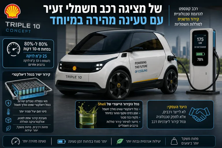 תמונה עבור הכתבה: של מציגה רכב חשמלי זעיר עם טעינה מהירה במיוחד