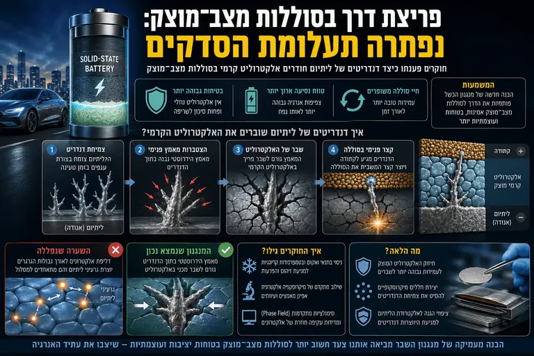 תמונה עבור הכתבה: פריצת דרך בסוללות מצב־מוצק: נפתרה תעלומת הסדקים