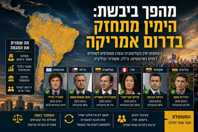 תמונה עבור הכתבה: מהפך ביבשת: הימין מתחזק בדרום אמריקה