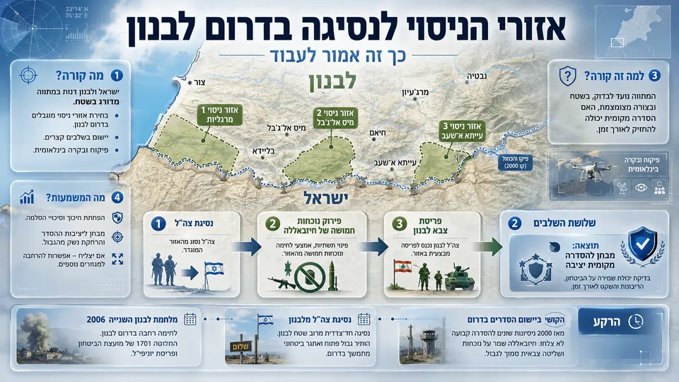 אזורי הניסוי לנסיגה בדרום לבנון: כך זה אמור לעבוד