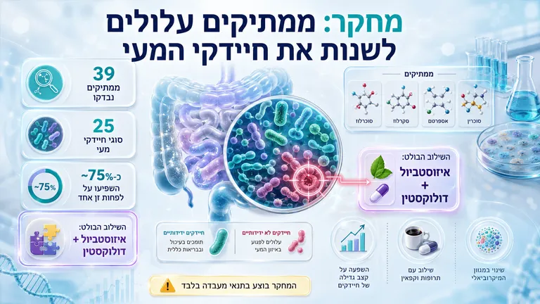 מחקר: ממתיקים עלולים לשנות את חיידקי המעי