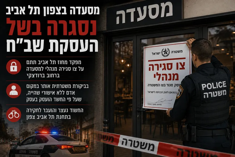 תמונה עבור הכתבה: מסעדה בצפון תל אביב נסגרה בשל העסקת שב"ח
