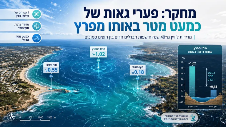 מחקר: פערי גאות של כמעט מטר באותו מפרץ