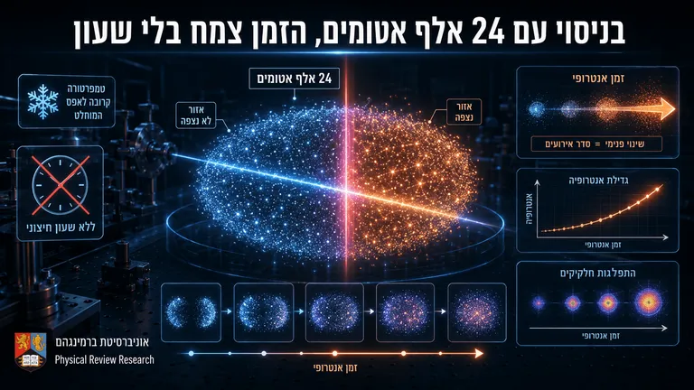 תמונה עבור הכתבה: בניסוי עם 24 אלף אטומים, הזמן צמח בלי שעון
