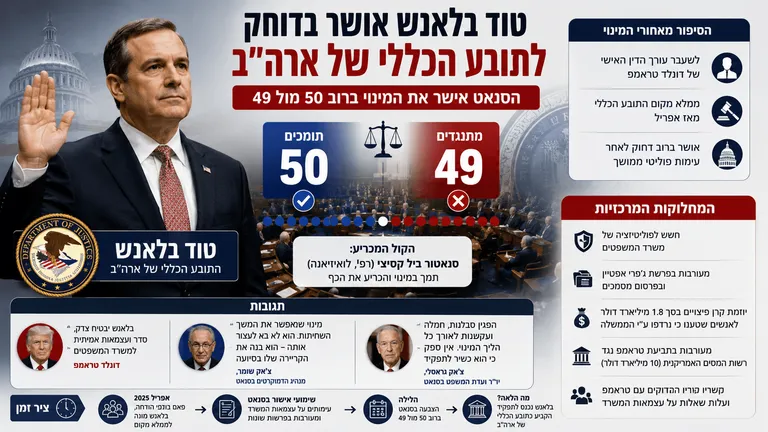 טוד בלאנש אושר בדוחק לתובע הכללי בארה"ב